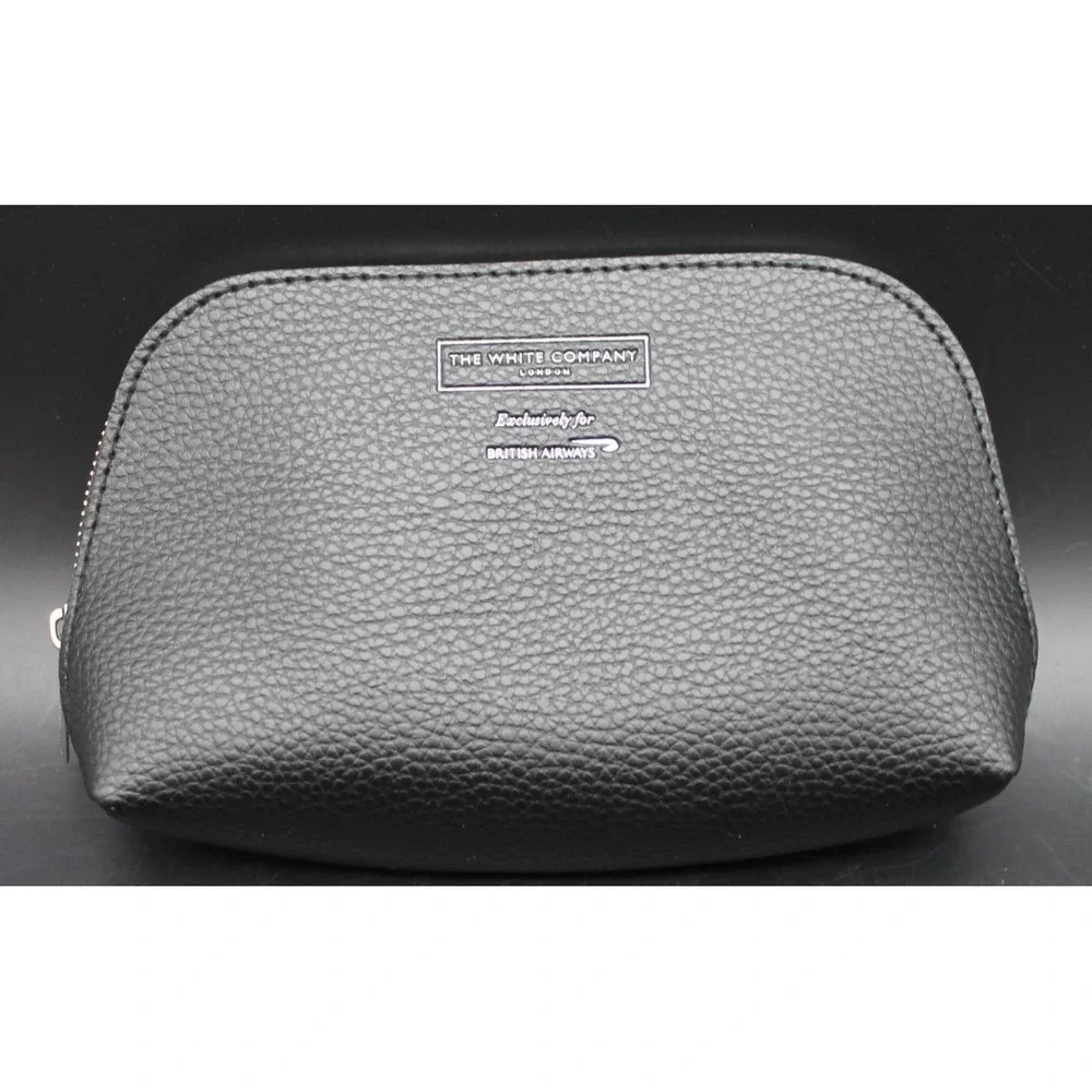 The White Company London British Airways Black Amenity Kit Travel Toiletry Bag